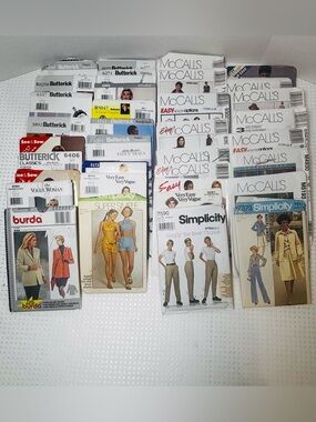 Lot of 35 Sewing Patterns 70s-2000s McCalls Butterick Simplicity Burda Vogue
